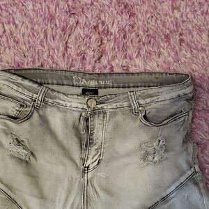 Women's Gray Distressed Jeans